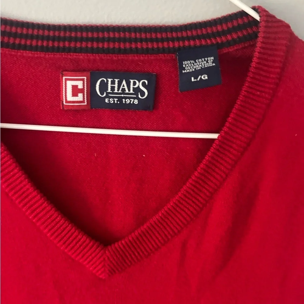 Chaps Men's Red Sweater Vest Large